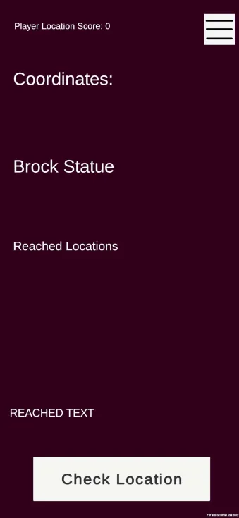 Explorer Quest Main view on START